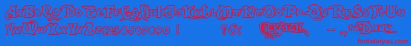 DarkCrystalOutline Font – Red Fonts on Blue Background