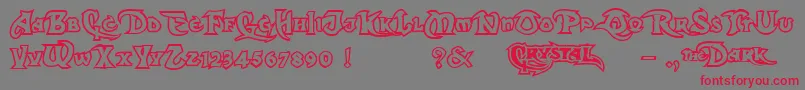 DarkCrystalOutline Font – Red Fonts on Gray Background