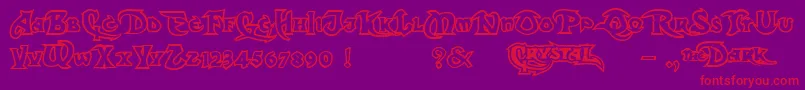 fuente DarkCrystalOutline – Fuentes Rojas Sobre Fondo Morado