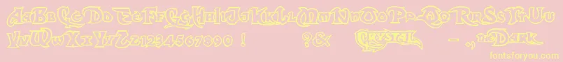 DarkCrystalOutline Font – Yellow Fonts on Pink Background