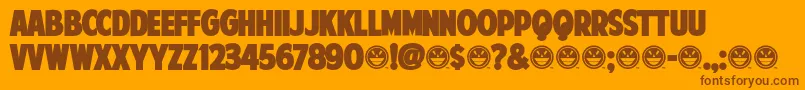AmericanPurposeStripe1Normal-fontti – ruskeat fontit oranssilla taustalla