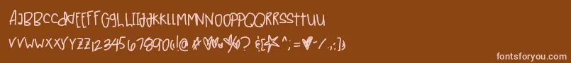 Junespluto Font – Pink Fonts on Brown Background