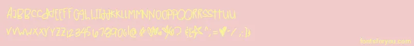 Junespluto Font – Yellow Fonts on Pink Background