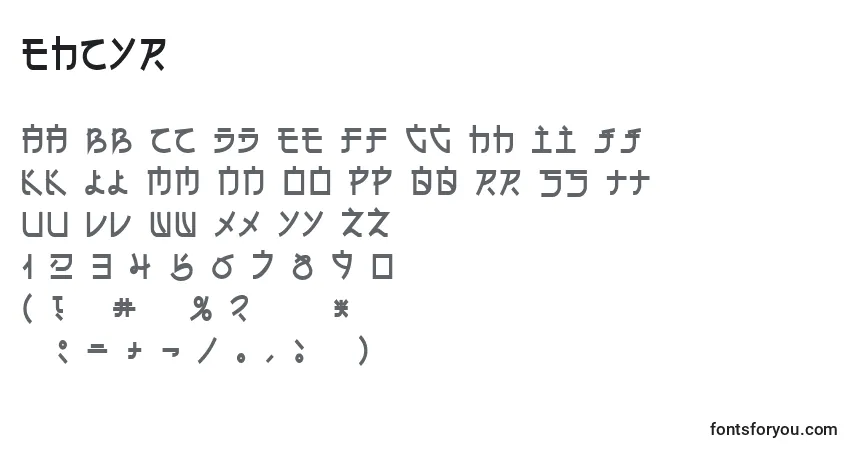 EhCyrフォント–アルファベット、数字、特殊文字
