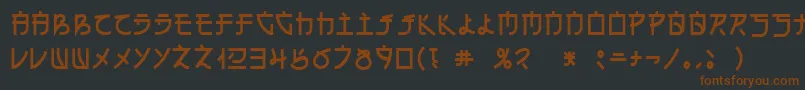 EhCyr-Schriftart – Braune Schriften auf schwarzem Hintergrund