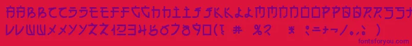 EhCyr Font – Purple Fonts on Red Background