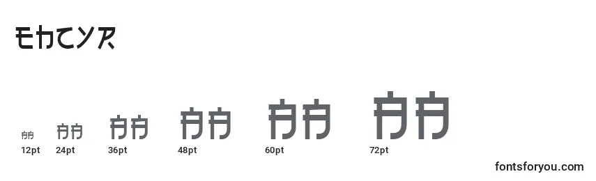 EhCyr Font Sizes