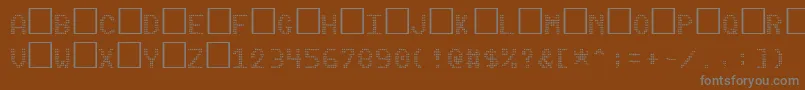 フォントPinballData – 茶色の背景に灰色の文字
