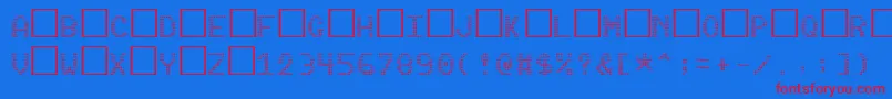 PinballData Font – Red Fonts on Blue Background