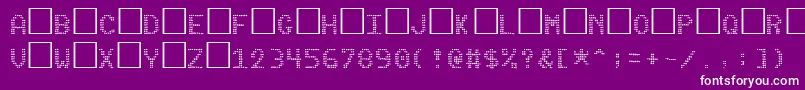 fuente PinballData – Fuentes Blancas Sobre Fondo Morado