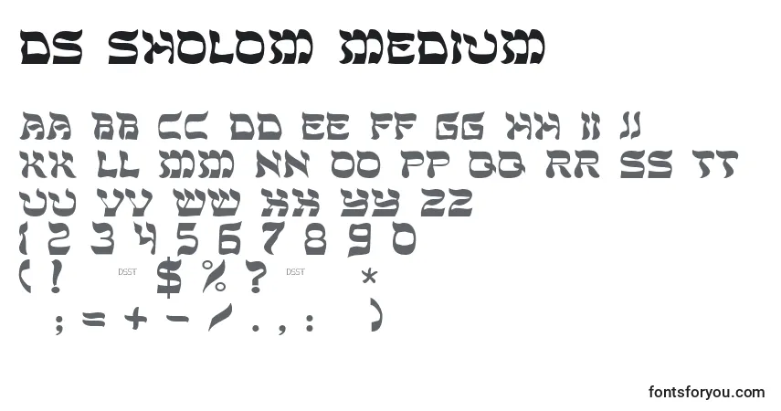 Czcionka Ds Sholom Medium – alfabet, cyfry, specjalne znaki