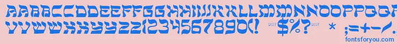 Ds Sholom Medium Font – Blue Fonts on Pink Background