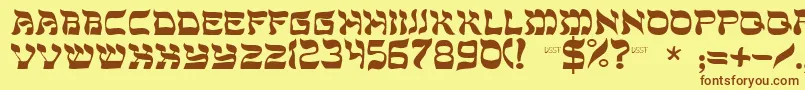 Ds Sholom Medium Font – Brown Fonts on Yellow Background