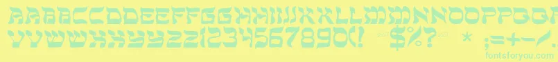 Ds Sholom Medium Font – Green Fonts on Yellow Background