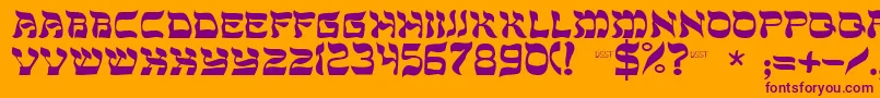 Ds Sholom Medium Font – Purple Fonts on Orange Background