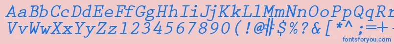 フォントPrestigetwoBolditalic – ピンクの背景に青い文字