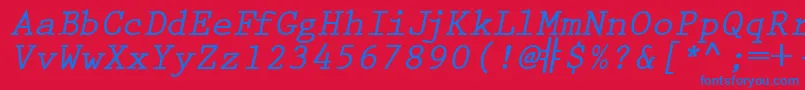 PrestigetwoBolditalic Font – Blue Fonts on Red Background