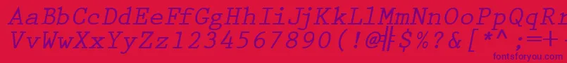 フォントPrestigetwoBolditalic – 赤い背景に紫のフォント