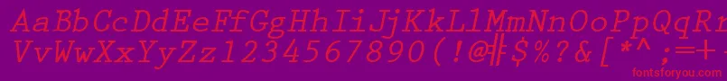 PrestigetwoBolditalic Font – Red Fonts on Purple Background