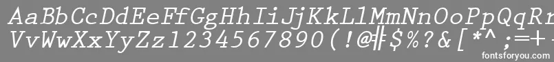 フォントPrestigetwoBolditalic – 灰色の背景に白い文字