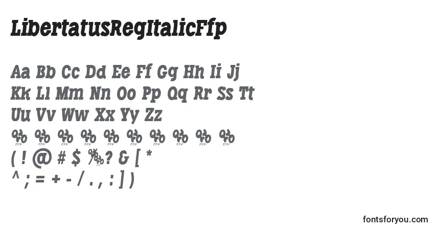 LibertatusRegItalicFfp-fontti – aakkoset, numerot, erikoismerkit