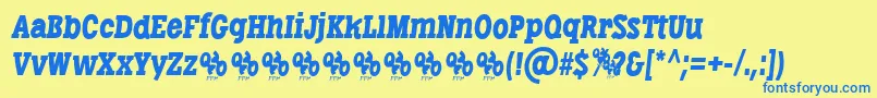 LibertatusRegItalicFfp Font – Blue Fonts on Yellow Background