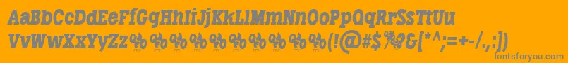 Lisätietoja LibertatusRegItalicFfp-fontista LibertatusRegItalicFfp-fontti – harmaat kirjasimet oranssilla taustalla