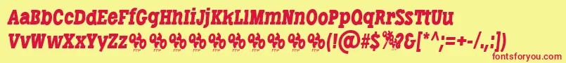LibertatusRegItalicFfp-Schriftart – Rote Schriften auf gelbem Hintergrund