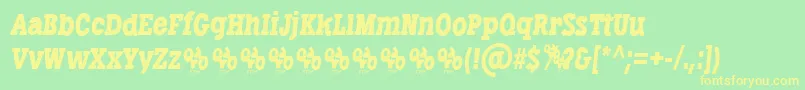 LibertatusRegItalicFfp Font – Yellow Fonts on Green Background