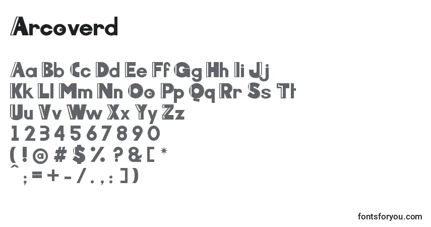 Шрифт Arcoverd – алфавит, цифры, специальные символы
