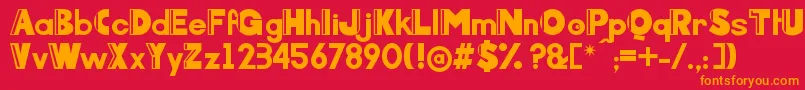 Arcoverd Font – Orange Fonts on Red Background
