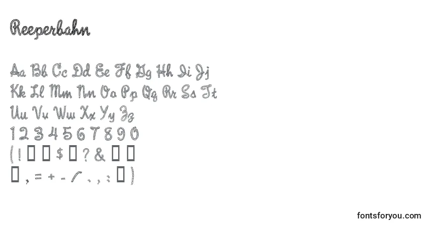 Czcionka Reeperbahn – alfabet, cyfry, specjalne znaki
