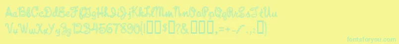 Czcionka Reeperbahn – zielone czcionki na żółtym tle