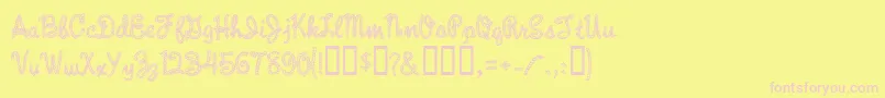 Reeperbahn Font – Pink Fonts on Yellow Background