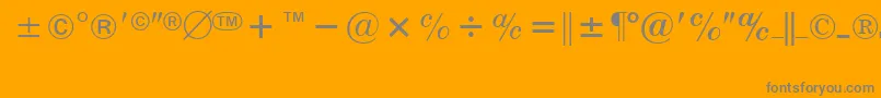 フォントCommercialPiBt – オレンジの背景に灰色の文字