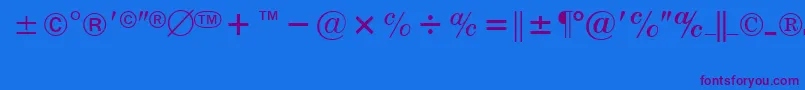 Czcionka CommercialPiBt – fioletowe czcionki na niebieskim tle