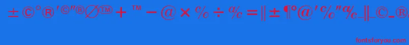 CommercialPiBt-fontti – punaiset fontit sinisellä taustalla