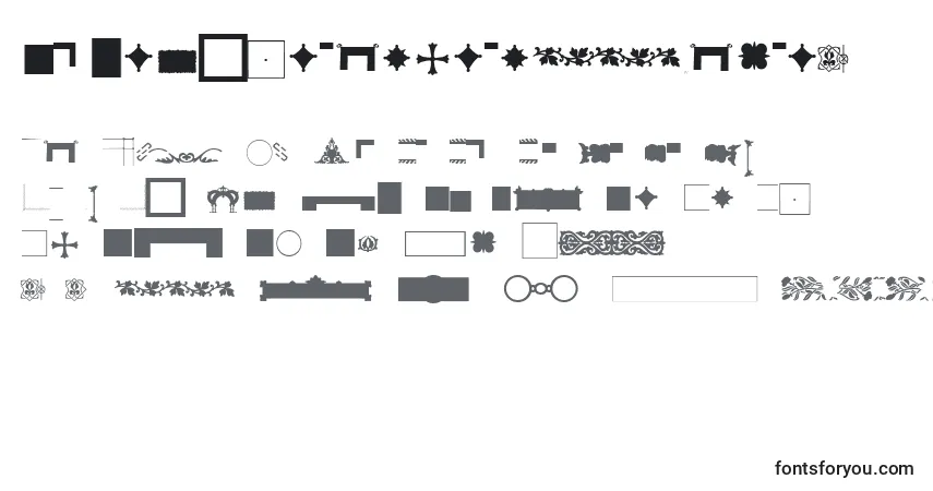 Czcionka Pfornmtreasures3Layer1 – alfabet, cyfry, specjalne znaki