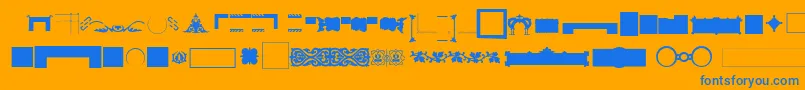 Pfornmtreasures3Layer1-Schriftart – Blaue Schriften auf orangefarbenem Hintergrund