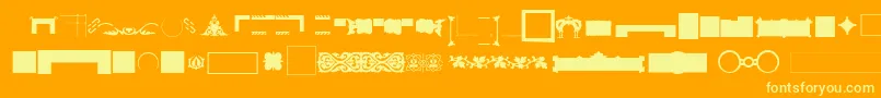 Czcionka Pfornmtreasures3Layer1 – żółte czcionki na pomarańczowym tle