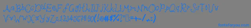 Cutieheartz Font – Blue Fonts on Gray Background