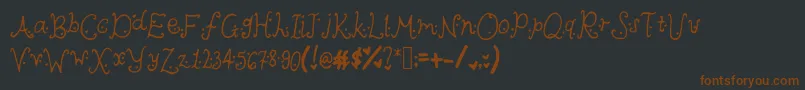 Cutieheartz-fontti – ruskeat fontit mustalla taustalla