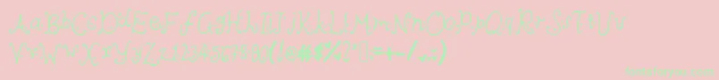 Cutieheartz Font – Green Fonts on Pink Background