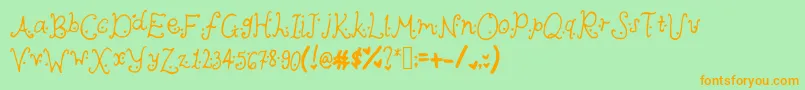 Cutieheartz Font – Orange Fonts on Green Background