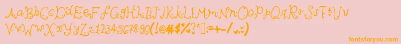 Cutieheartz Font – Orange Fonts on Pink Background