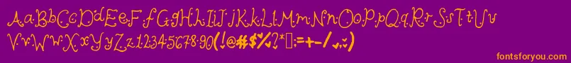 Cutieheartz Font – Orange Fonts on Purple Background