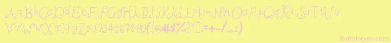 Cutieheartz Font – Pink Fonts on Yellow Background