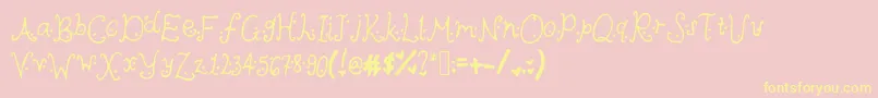 Cutieheartz-Schriftart – Gelbe Schriften auf rosa Hintergrund