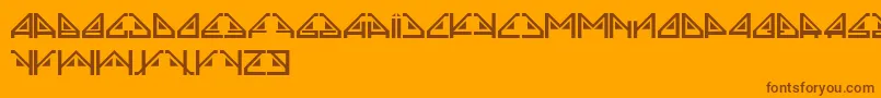 Sindrome-Schriftart – Braune Schriften auf orangefarbenem Hintergrund