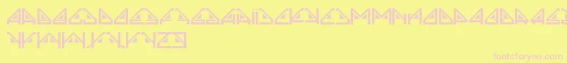 Sindrome-Schriftart – Rosa Schriften auf gelbem Hintergrund